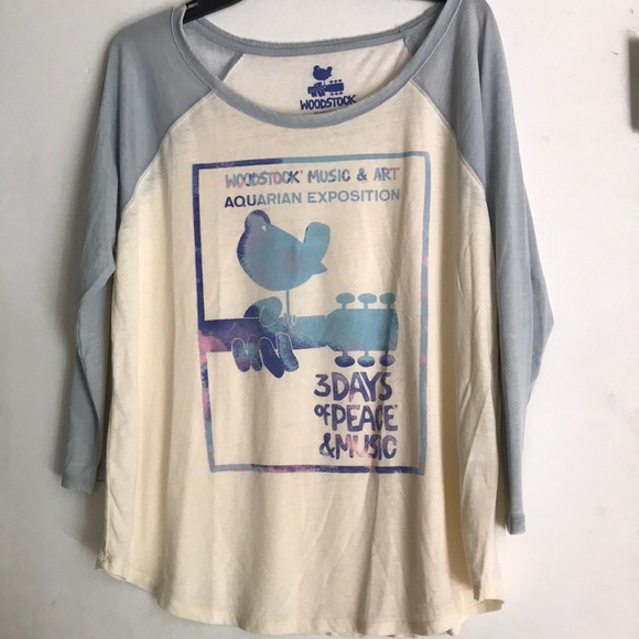 ☮️ HP ☮️ NWT Lucky Brand Woodstock raglan top - Picture 5 of 8